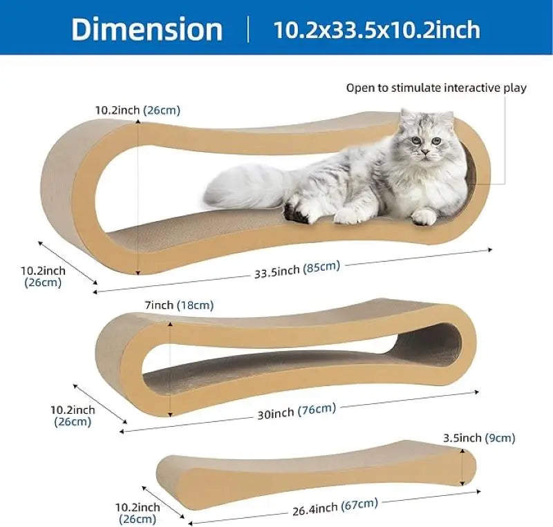 3 in 1 Cat Scratcher Cardboard,Cat Scratching Board Furniture Protector,Cat Scratching Post, Cat Beds for Indoor Cats