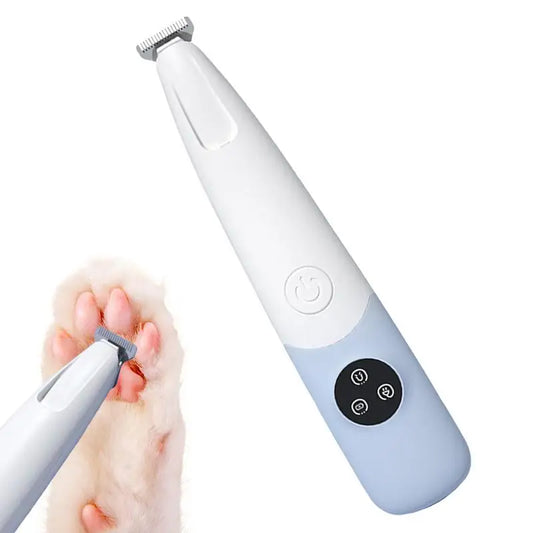 Dog Paw Trimmer With Led Light Clipper With Light Rechargeable Waterproof Cutter Electric Tool 600mAh For Facial Hair