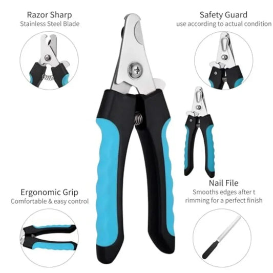 Kuzey Home Professional Dog Cat Pets Nail Clippers and Trimmers with Safety Guard to Prevent Overcutting RazorSharp Blades Incl
