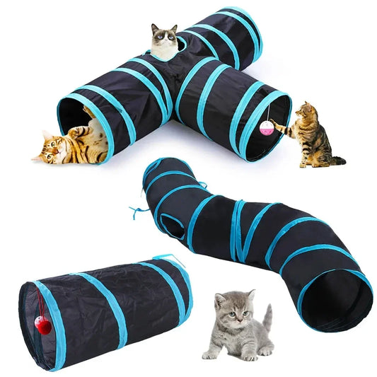 Cat Tunnel Foldable Pet Supplies Cat S T Y Pass Play Tunnel Cat Toy Breathable Drill Barrel for Indoor loud paper Stuff for cats