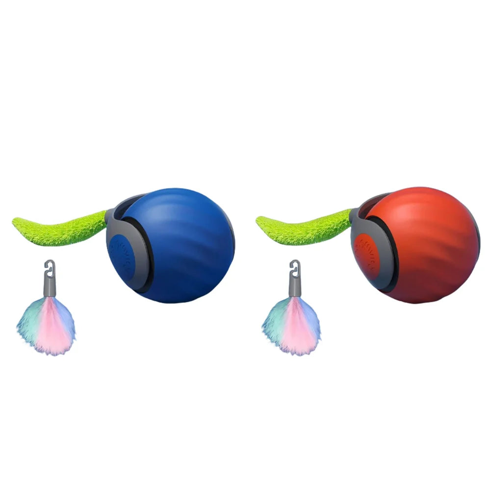 Cat Interactive Ball Toy Automatic Rolling Ball with Tail Rechargeable Smart Pet Interactive Toy Intelligent Mouse for Cat
