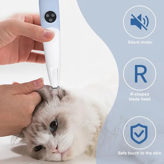 Dog Paw Trimmer With Led Light Clipper With Light Rechargeable Waterproof Cutter Electric Tool 600mAh For Facial Hair