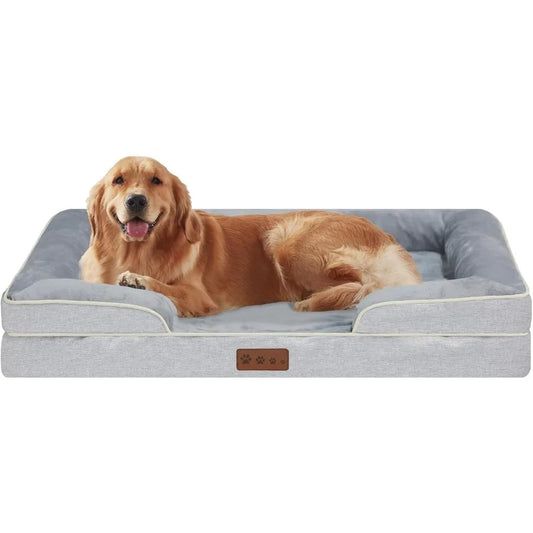 Orthopedic Dog Bed XLarge Sized Dogs Waterproof Memory Foam 44x32 Inch Pet Couch Bed with Removable Washable Cover NonSlip Bm G