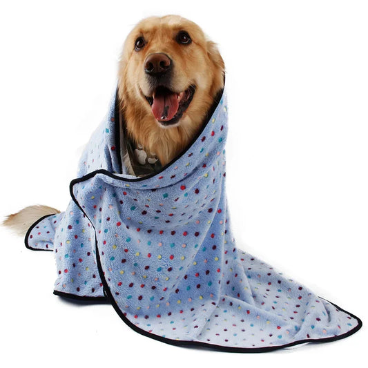 New Pet Dog Blanket Fleece Fabric Soft Dog Towel Cat Puppy High Quality Blanket Cute Design Pet Mat 3 Colors 3 Sizes