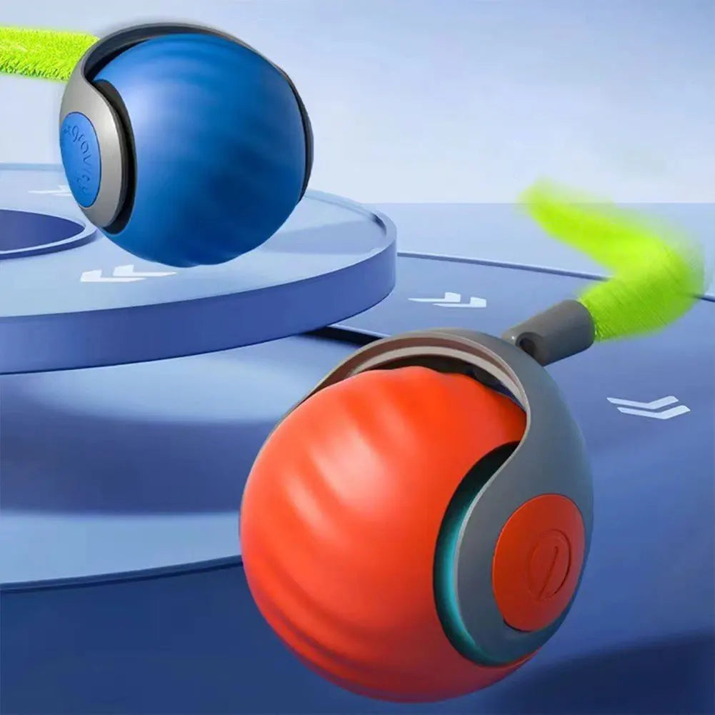 Cat Interactive Ball Toy Automatic Rolling Ball with Tail Rechargeable Smart Pet Interactive Toy Intelligent Mouse for Cat
