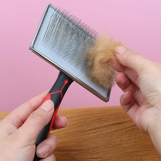 Pet Dog Hair Removal Needle Comb Fur Trimming Cleaning Brush Large Dog Grooming Tool Cat brush anti slip handle steel nail comb
