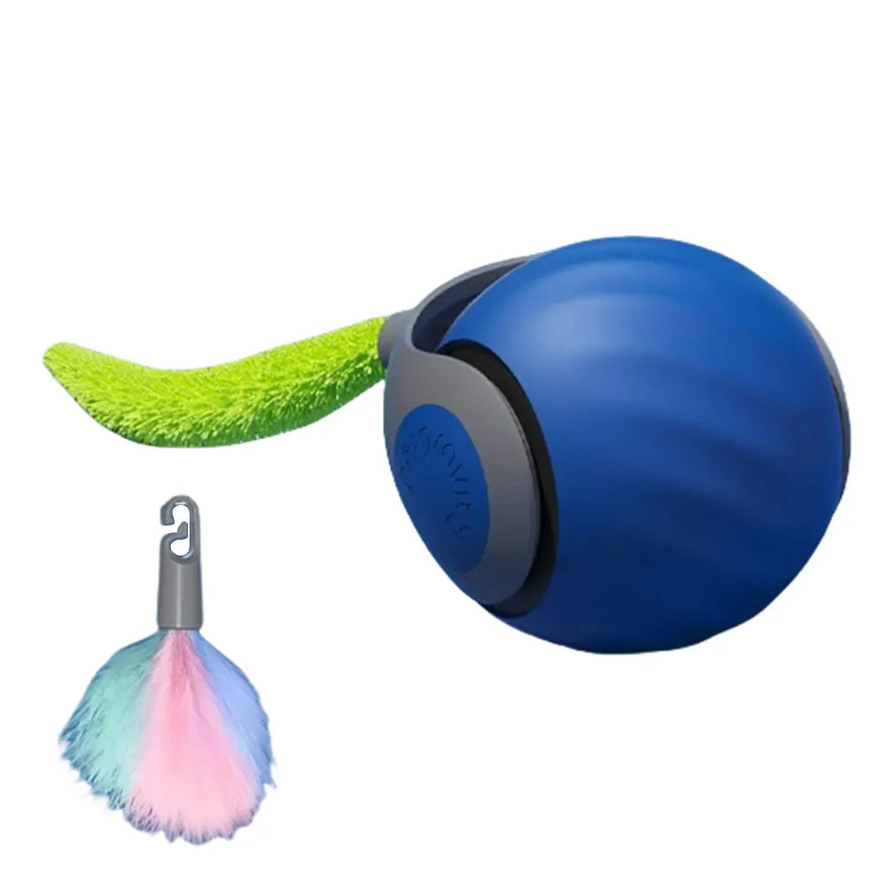 Cat Interactive Ball Toy Automatic Rolling Ball with Tail Rechargeable Smart Pet Interactive Toy Intelligent Mouse for Cat
