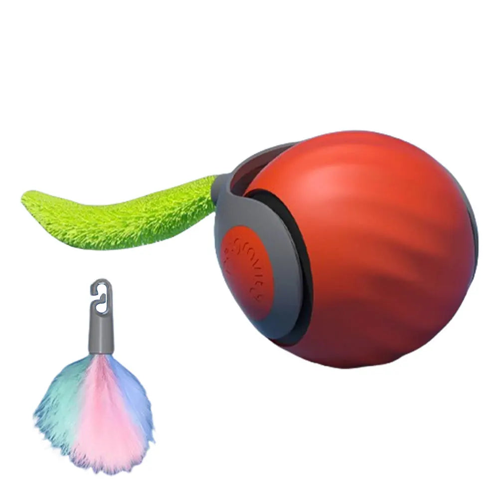 Cat Interactive Ball Toy Automatic Rolling Ball with Tail Rechargeable Smart Pet Interactive Toy Intelligent Mouse for Cat