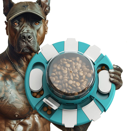 KADTC Dog Puzzle Toys w/Button Mind Games Level 2 in 1 Food Dispenser Slow Feeder Treat Puzzles Bowl Puppy Mental Stimulation Ga