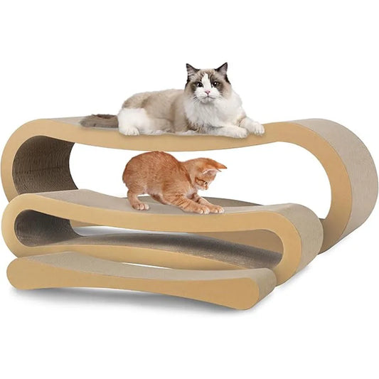 3 in 1 Cat Scratcher Cardboard,Cat Scratching Board Furniture Protector,Cat Scratching Post, Cat Beds for Indoor Cats