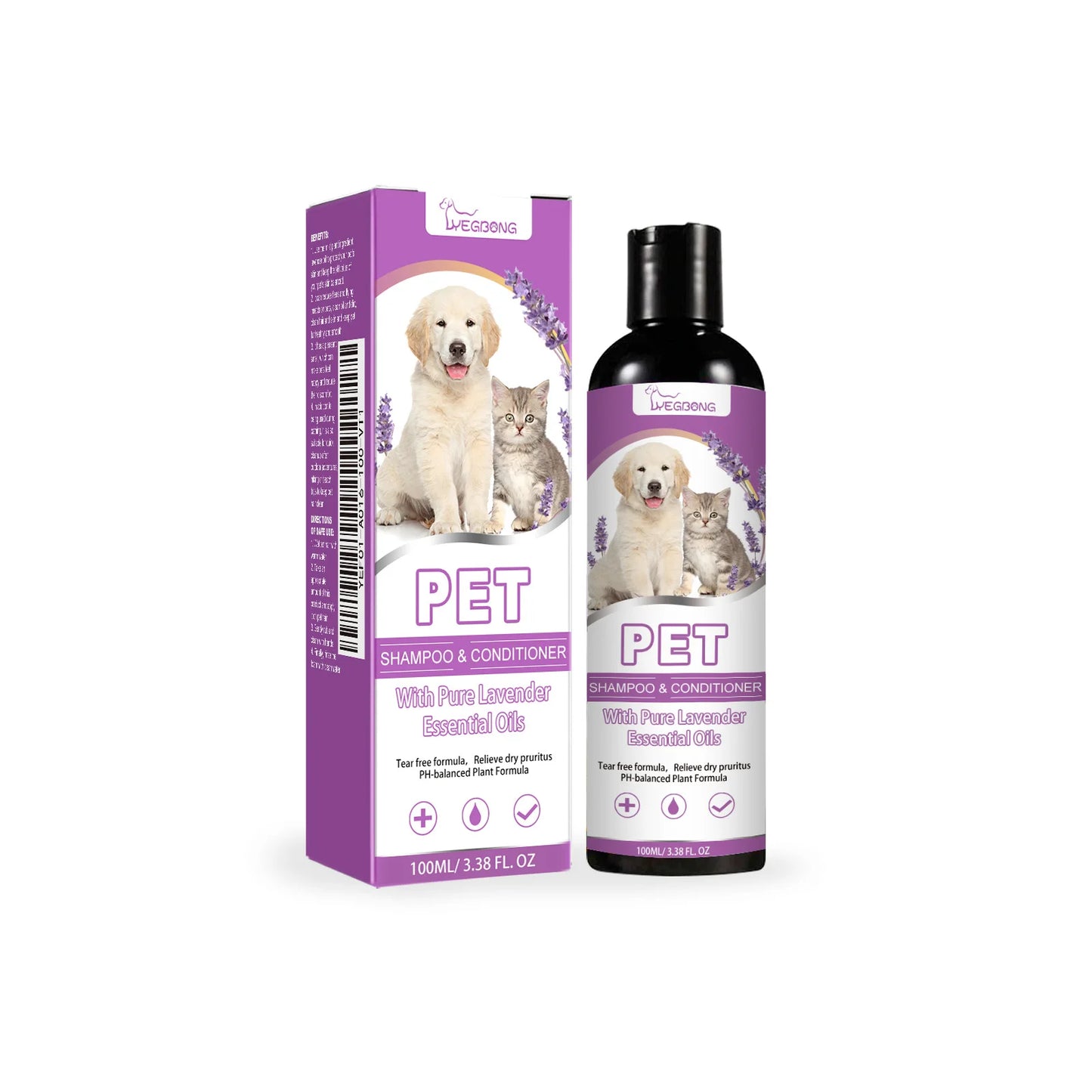 Yegbong 100ml Pet Shampoo For Dogs Cats Fur Softening Soothe Skin Itching Moisture Puppy Fur Wash Lasting Fragrance Pet Shampoo