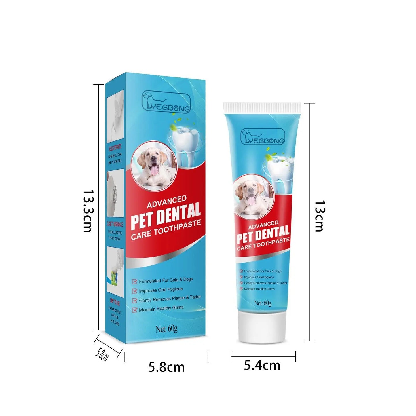 Yegbong Pet Toothpaste Puppy Fresh Mouth Deodorant Tartar Clean Tooth Brighten Fresh Breath Pet Oral Cleanse Dog Cat Toothpaste