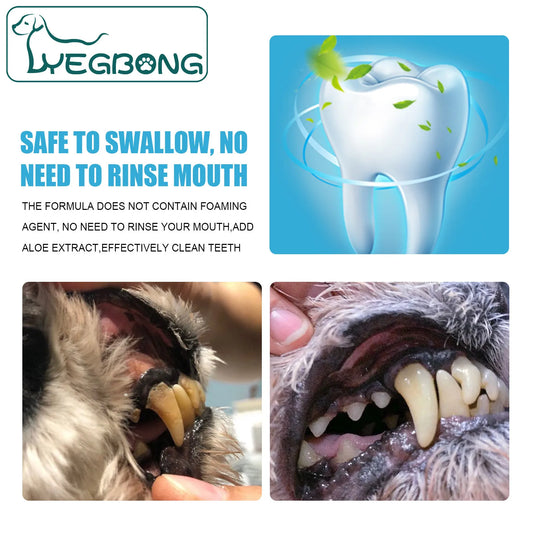 Yegbong Pet Toothpaste Puppy Fresh Mouth Deodorant Tartar Clean Tooth Brighten Fresh Breath Pet Oral Cleanse Dog Cat Toothpaste