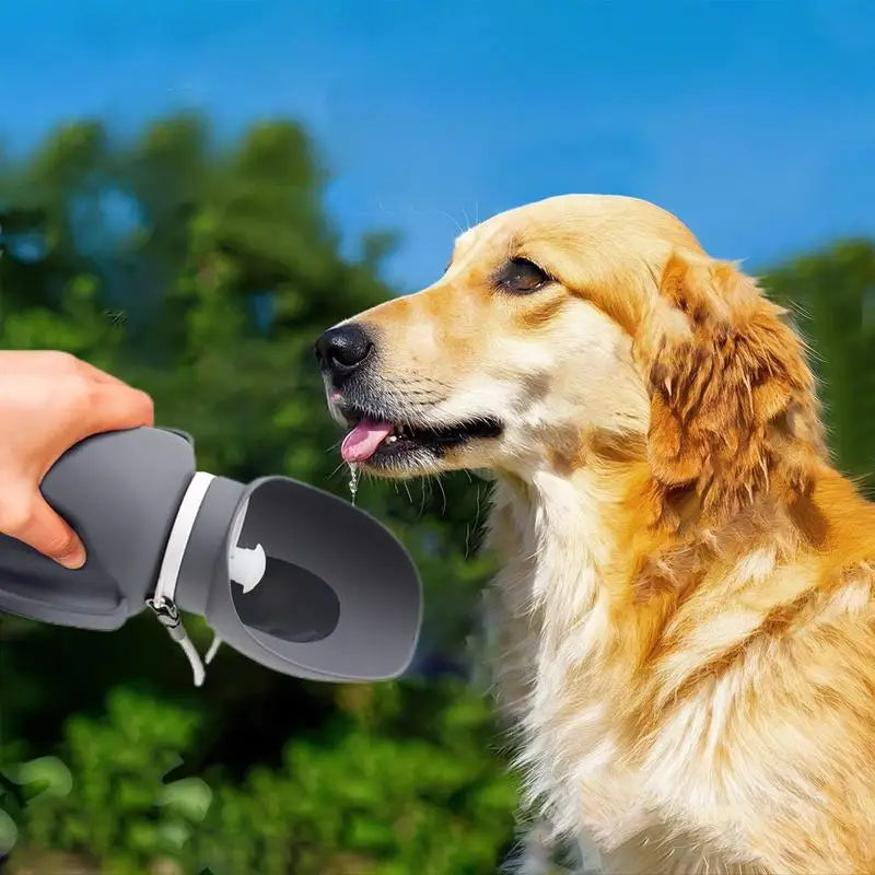 Dog Water Feeder Dispenser 800ml Portable Puppy Foldable Water Container Pet Drinking Feeder With Lanyard For Small Medium Large