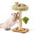 Mewoo Cat Scratching Post Bed Small Cat Tower, Sisal Cat Scratcher Cat Ball Track with Toys （Green Brown Medium)