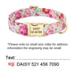 Flower Dog Collar Leash Set Custom Small Medium Large Dog Pet Collars Floral Print Nylon Dog Collars with Treat Bag Snack Bag