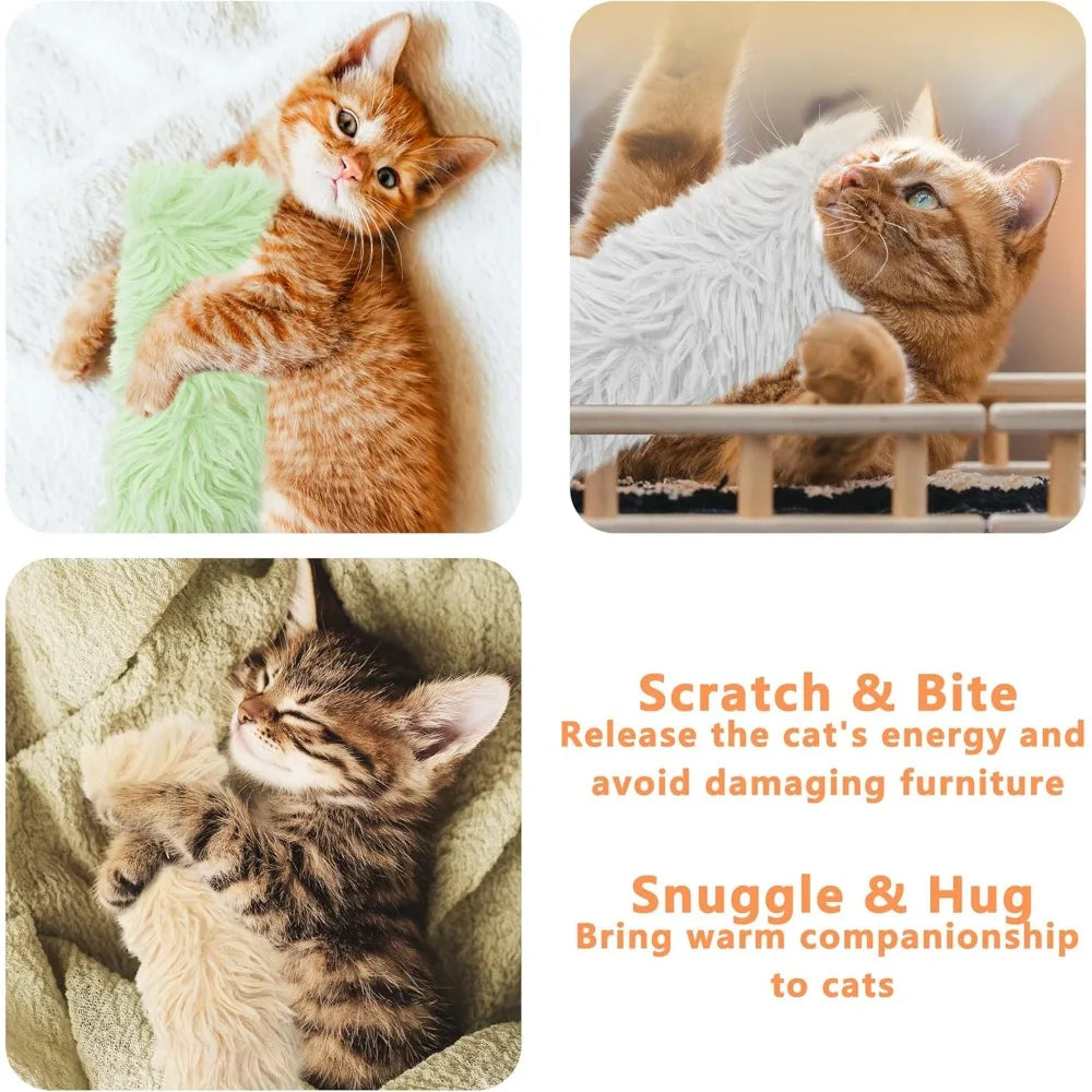 3 pack catnip toys,soft and durable cat pillows toys, crinkle sound catnip catnip toys,indoor interactive cat kicker toy, compan