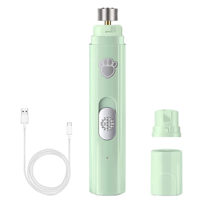 Electric Pet Nail Clipper USB Rechargeable LED Light Paws Nail Cutter Painless 2-Speed with Polisher Wheel for Pet Paws Grooming