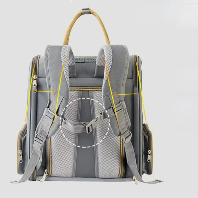 Portable Pet Carriers Breathable Mesh Dog Backpack Foldable Large Capacity Cat Carrying Bag Outdoor Travel Pets Supplies