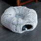 Cat Tunnel Bed with Mat Big Tube Playground Toy Soft Plush Material Full Shape Non-slip for Kitten Cat Puppy Playing 84cm/33.07"