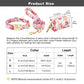 Flower Dog Collar Leash Set Custom Small Medium Large Dog Pet Collars Floral Print Nylon Dog Collars with Treat Bag Snack Bag
