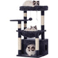 Heybly Cat Tree, Kitten Tower with Large Soft Cat Basket, Cat Condo with Spacious Cat Bed Cave with Hidden Space, Sisal-Covered