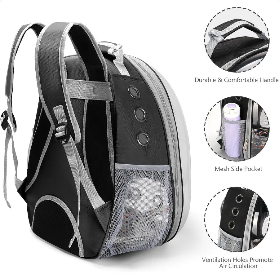 Bird Travel Backpack Carrier Bird Cage for Small Medium Size Parakeet Budgies Cockatiel Space Capsule Clear Bubble Window with