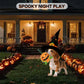 1 durable soccer design pet toy Halloween pumpkin head, orange interactive retrieval pet toy, new dog chew ball toy with straps,