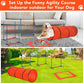Dog Agility Course Backyard Set  Dog Obstacle Course Training Starter Kit with Tunnel, Puppy Agile Training Hurdle Adjustable