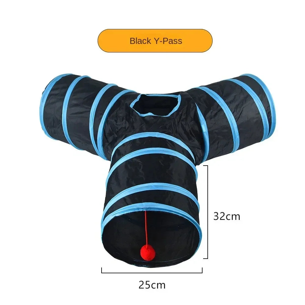 Cat Tunnel Foldable Pet Supplies Cat S T Y Pass Play Tunnel Cat Toy Breathable Drill Barrel for Indoor loud paper Stuff for cats