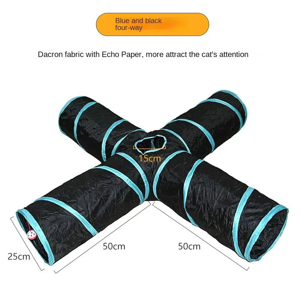 Cat Tunnel Foldable Pet Supplies Cat S T Y Pass Play Tunnel Cat Toy Breathable Drill Barrel for Indoor loud paper Stuff for cats