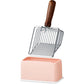 Cat Litter Scoop with Holder, Metal Cat Litter Scooper, Stainless Steel Heavy Duty Deep Shovel, Fast Fine Scoop Away Cat Litter