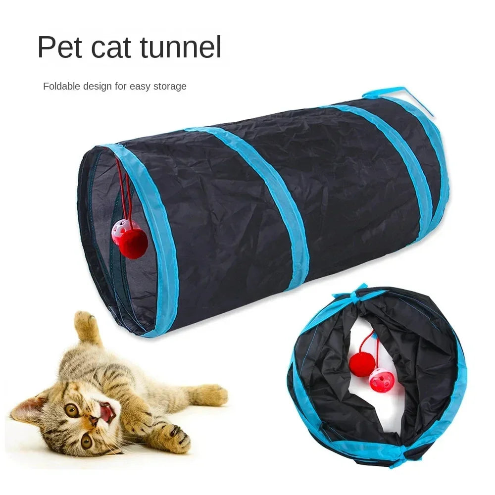 Cat Tunnel Foldable Pet Supplies Cat S T Y Pass Play Tunnel Cat Toy Breathable Drill Barrel for Indoor loud paper Stuff for cats