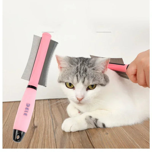Pet Hair Comb for Cat Dog Hair Remover Double-sided Easy Deshedding Brush for Cat Grooming Tool for Long Small Hair Dog