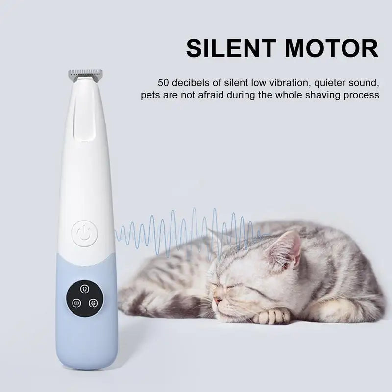 Dog Paw Trimmer With Led Light Clipper With Light Rechargeable Waterproof Cutter Electric Tool 600mAh For Facial Hair