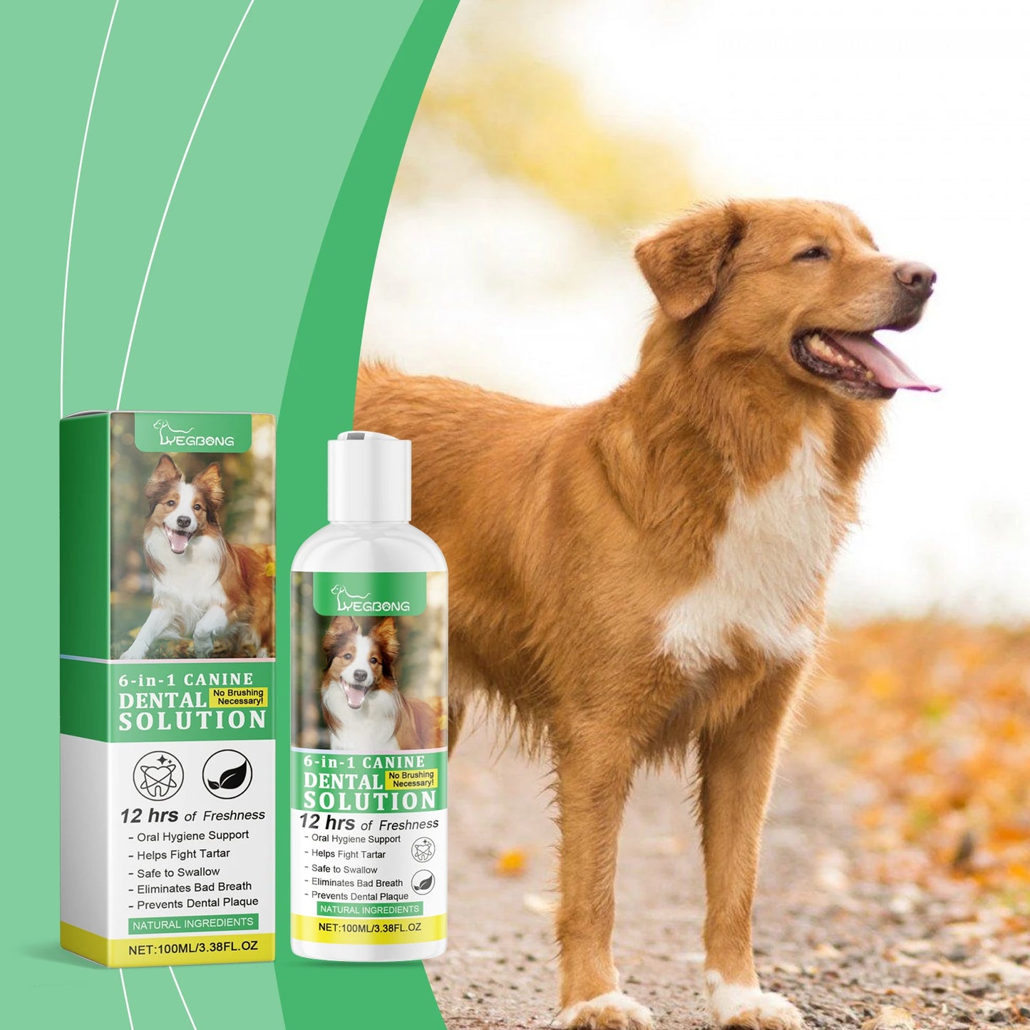 Yegbong Pet Oral Care Water, Dog Teeth Cleaning Tartar Odor Care Lasting Fresh Care