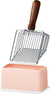 Cat Litter Scoop with Holder, Metal Cat Litter Scooper, Stainless Steel Heavy Duty Deep Shovel, Fast Fine Scoop Away Cat Litter