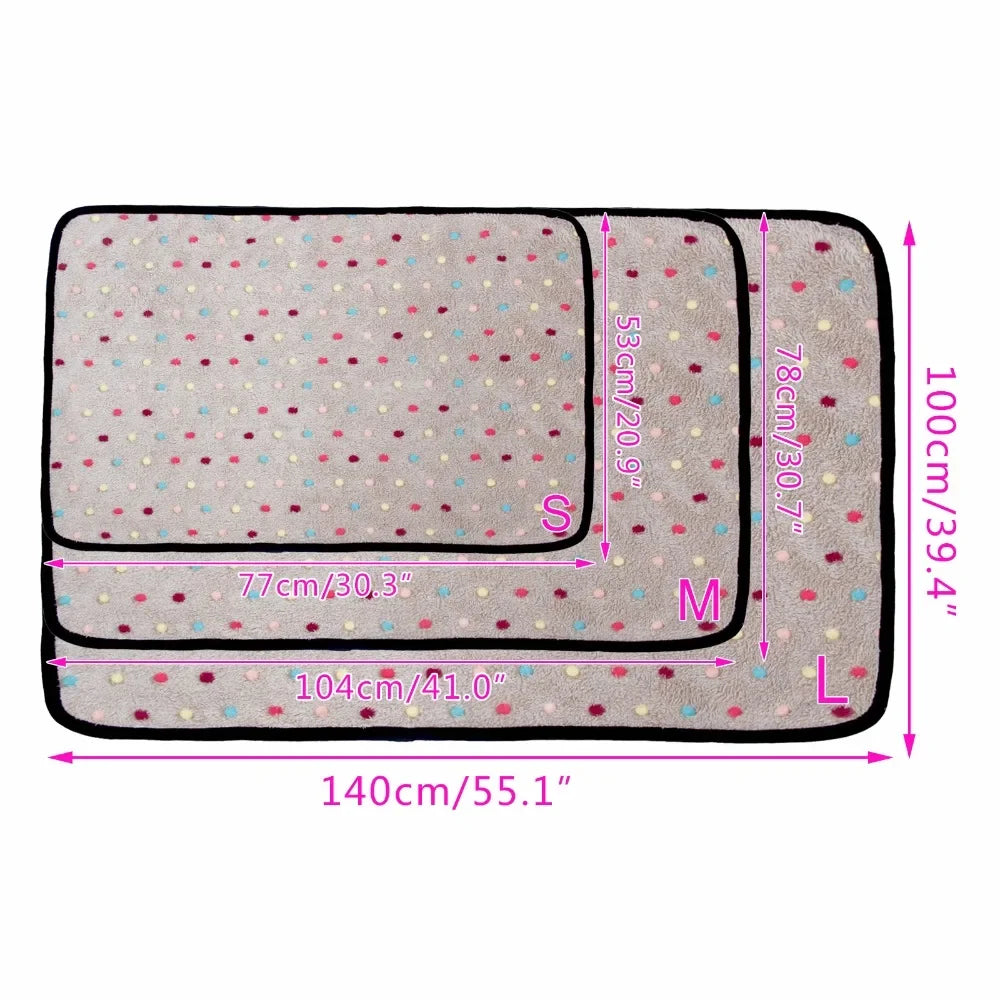 New Pet Dog Blanket Fleece Fabric Soft Dog Towel Cat Puppy High Quality Blanket Cute Design Pet Mat 3 Colors 3 Sizes