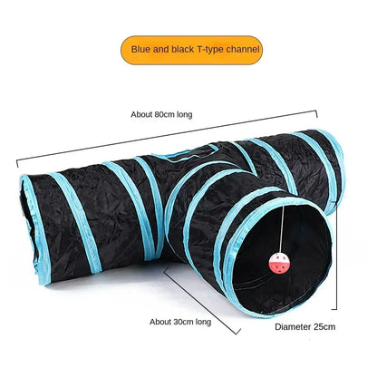 Cat Tunnel Foldable Pet Supplies Cat S T Y Pass Play Tunnel Cat Toy Breathable Drill Barrel for Indoor loud paper Stuff for cats
