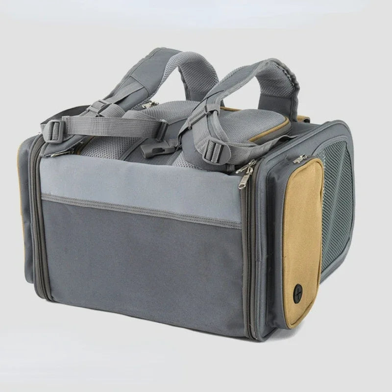 Portable Pet Carriers Breathable Mesh Dog Backpack Foldable Large Capacity Cat Carrying Bag Outdoor Travel Pets Supplies